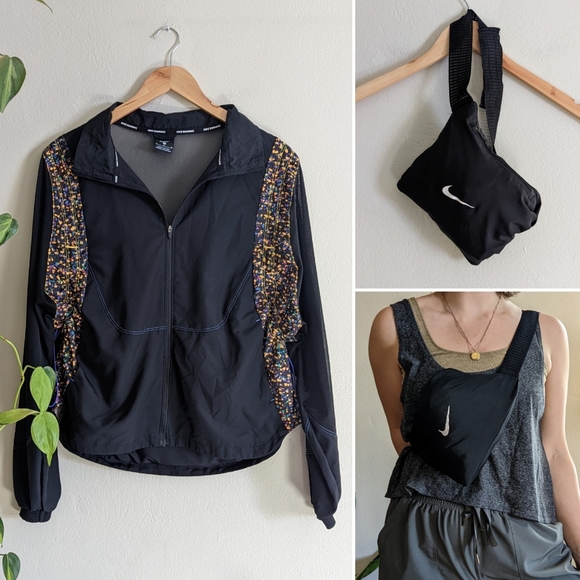 Nike Jackets & Blazers - Nike | Icon Clash Sheer Sleeve Packable Running Jacket Windbreaker Confetti